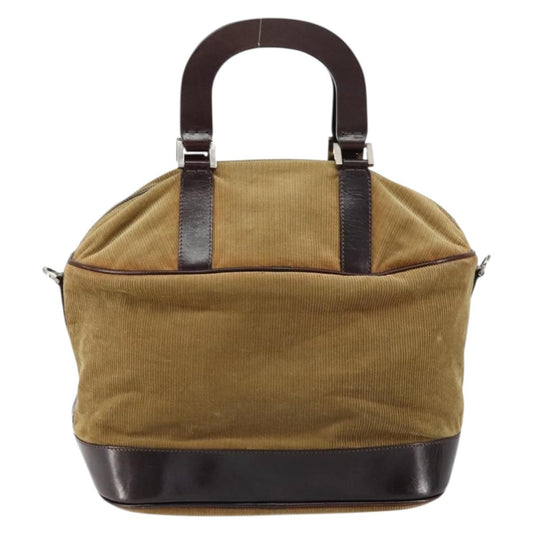 Fendi Vintage Top Handle Bag Velvet, BEIGE, VELVET, Handbag