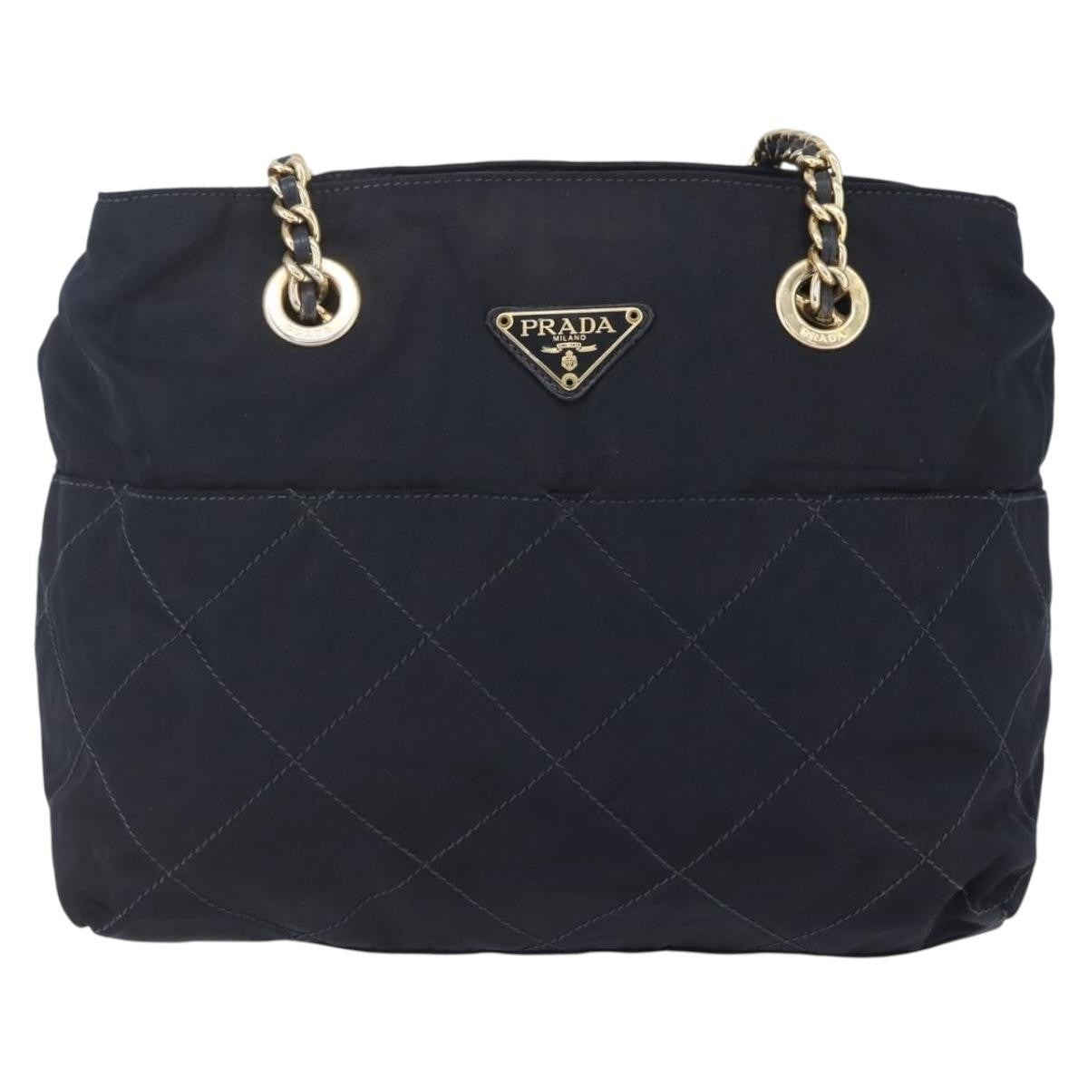 Prada Re-Edition 1995 Chain Tote Quilted Re-Nylon, NAVY, NYLON, Shoulder bag