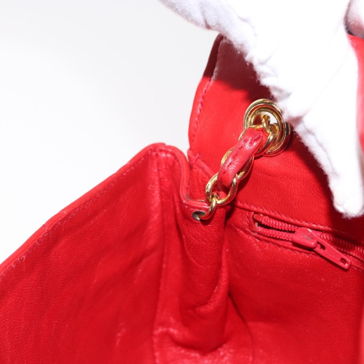 Chanel Camellia Rounded Clutch Satin and Leather, RED, LEATHER, Shoulder bag