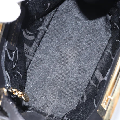 Salvatore Ferragamo Gancini Shoulder Bag Leather, BLACK, LEATHER, Shoulder bag