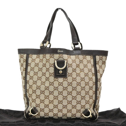 Gucci Abbey D-Ring Tote GG Canvas, BROWN, CANVAS, Tote bag
