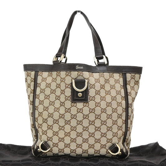 Gucci Abbey D-Ring Tote GG Canvas, BROWN, CANVAS, Tote bag
