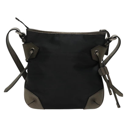 Burberry Zip Top Messenger Nylon, BLACK, NYLON, Shoulder bag