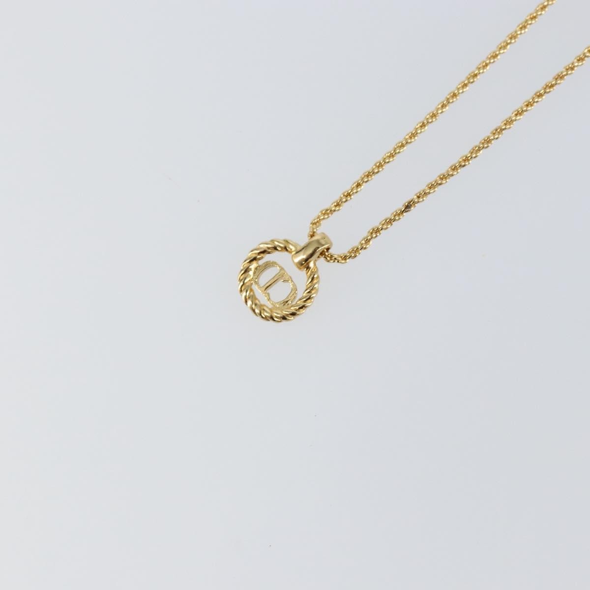 Christian Dior CD Pendant Necklace Metal, GOLD, METAL, Necklace