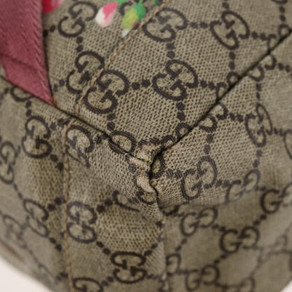 Gucci Buckle Backpack Blooms Print GG Coated Canvas, BEIGE, CANVAS, Backpack