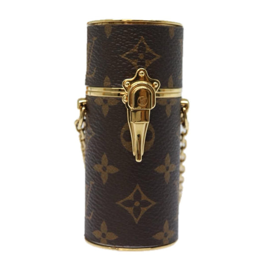 Louis Vuitton Lipstick Case on Chain Monogram Canvas, BROWN, CANVAS, Clutche & pouche