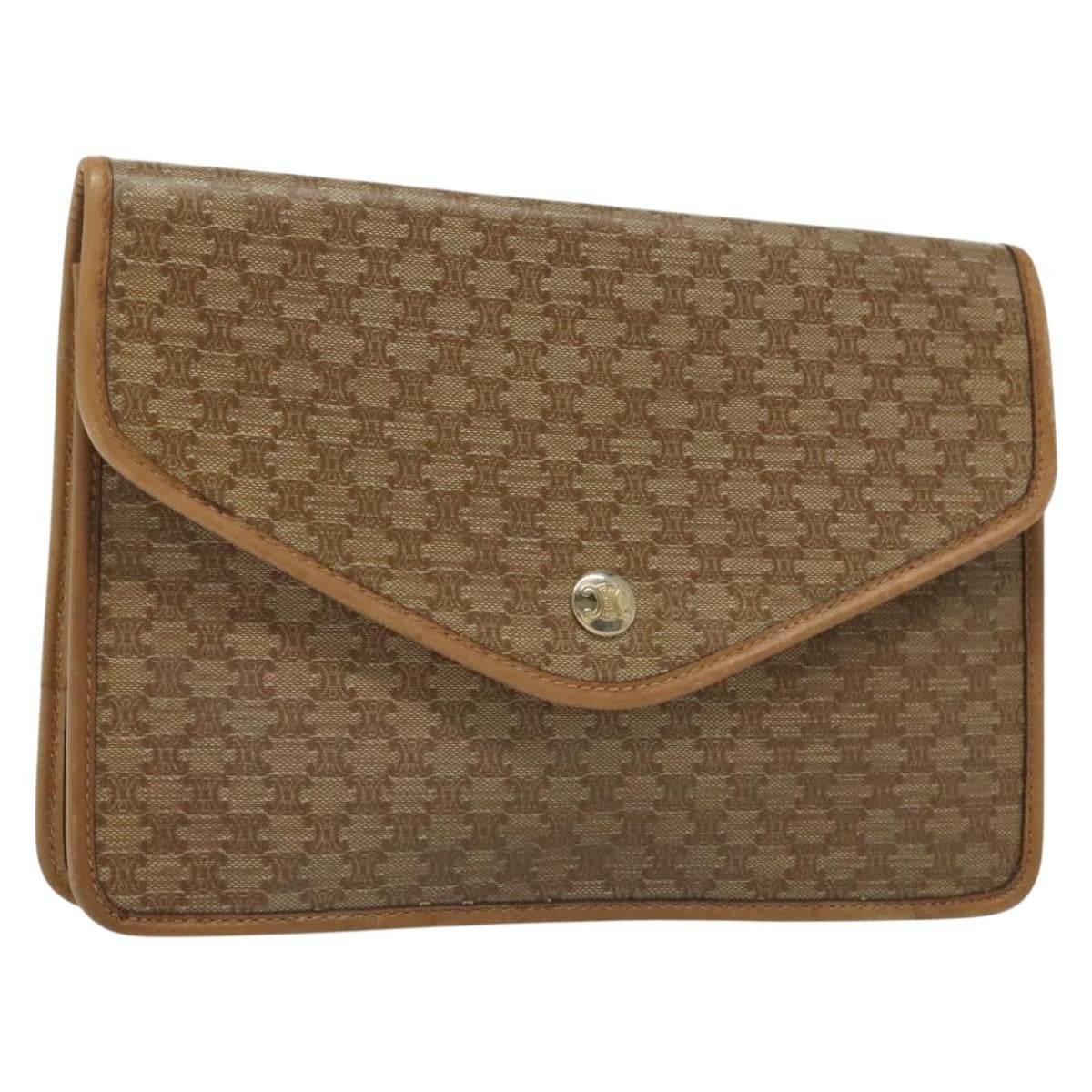 Celine Macadam Pochette Classic, BEIGE, PVC, Clutche & pouche