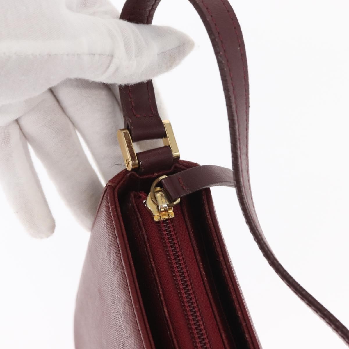 Burberry Vintage Shoulder Bag Leather, BURGUNDY, LEATHER, Shoulder bag
