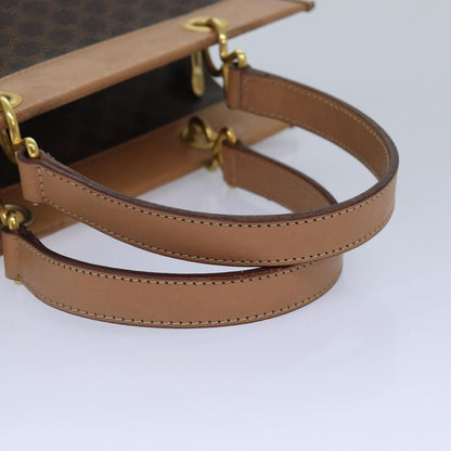Celine Vintage Macadam Handbag Canvas and Leather, Brown, Canvas, Handbag