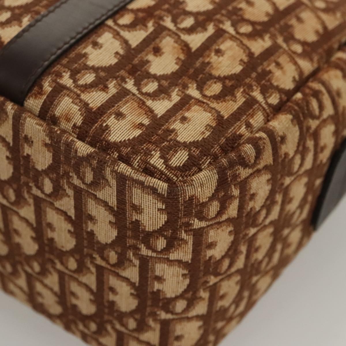 Christian Dior Vintage CD Trotter Handbag Canvas, BROWN, CANVAS, Handbag