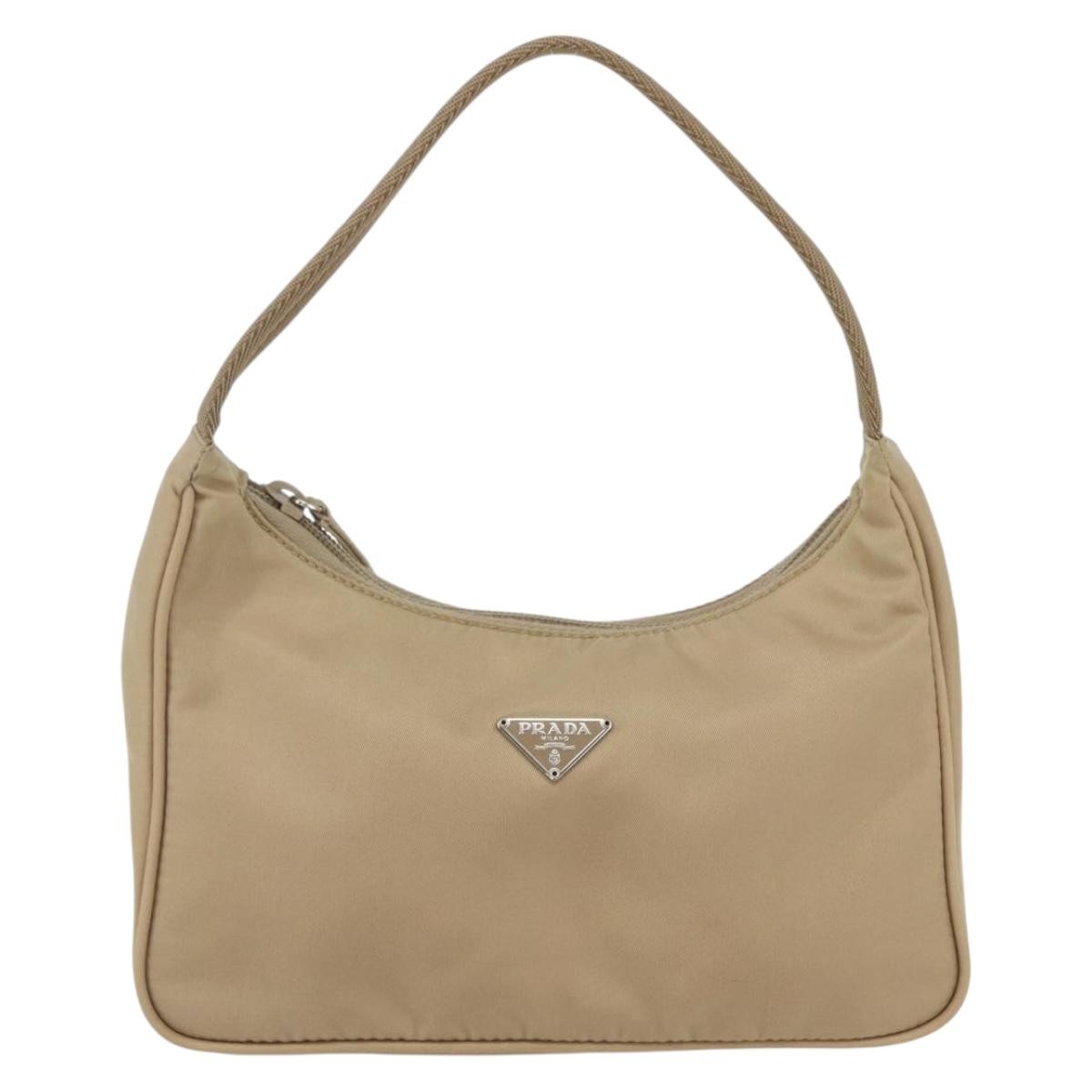Prada Hobo Tessuto, BEIGE, NYLON, Handbag