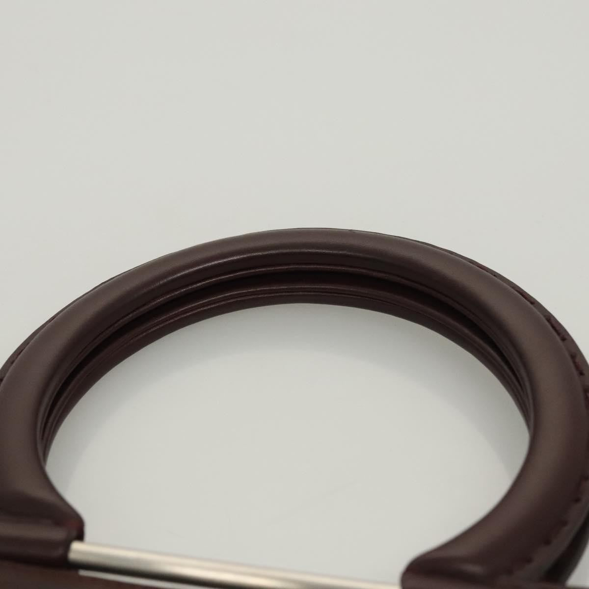 Salvatore Ferragamo Gancini handbag Leather, BROWN, LEATHER, Handbag