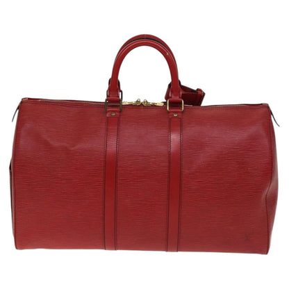 Louis Vuitton Keepall Bag Epi Leather, RED, LEATHER, Travel bag