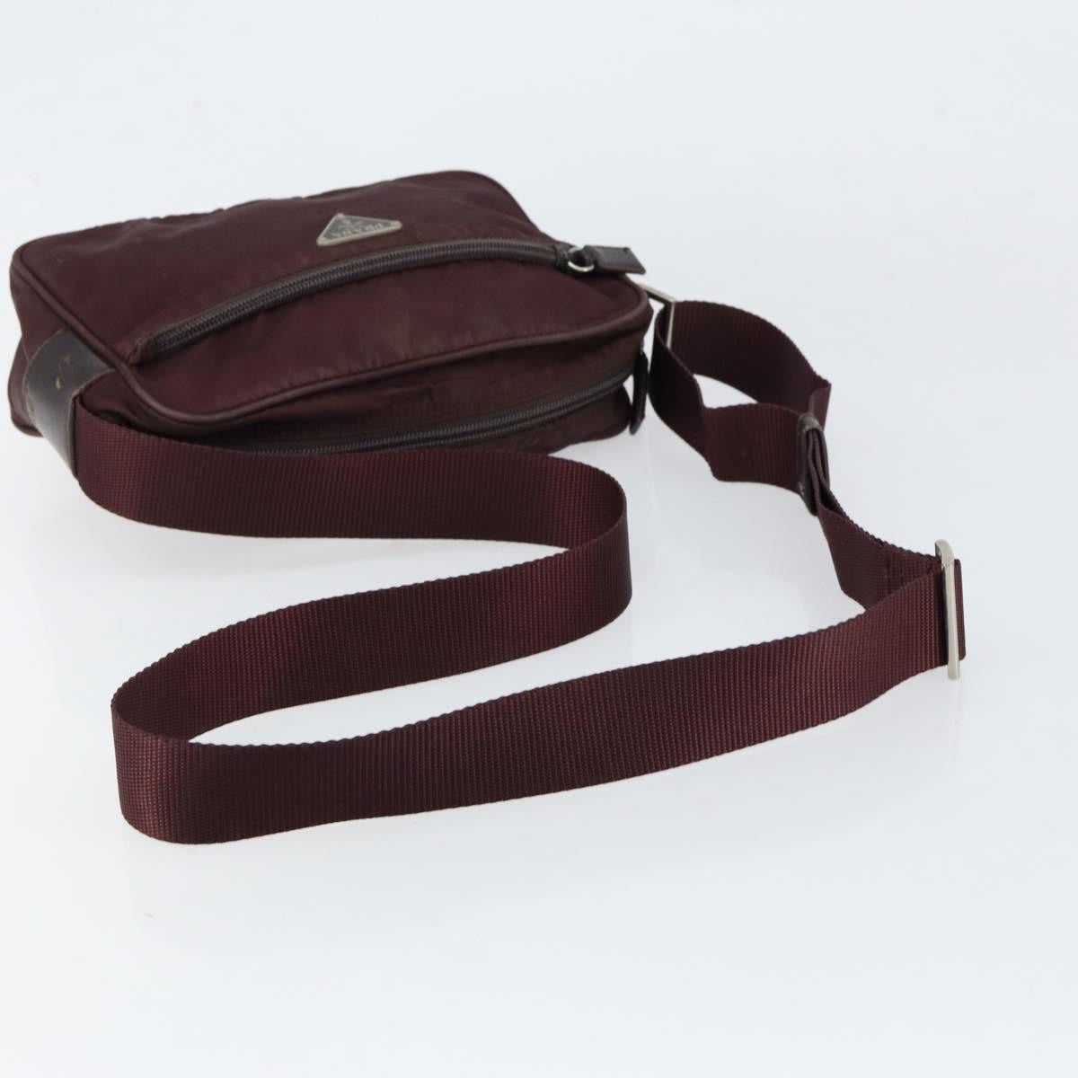 Prada Front Pocket Crossbody Bag Tessuto, BURGUNDY, NYLON, Shoulder bag