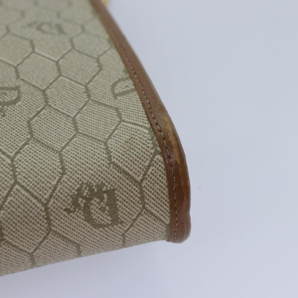 Christian Dior Vintage Honeycomb chain Canvas, BEIGE, PVC, Shoulder bag