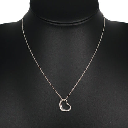 Tiffany & Co. Elsa Peretti Open Heart Pendant Necklace Sterling Silver, SILVER, SILVER, Necklace
