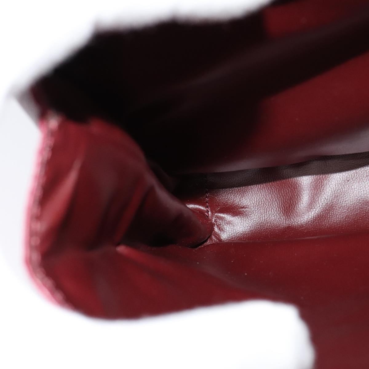 Celine Circle logo Leather, BURGUNDY, LEATHER, Shoulder bag