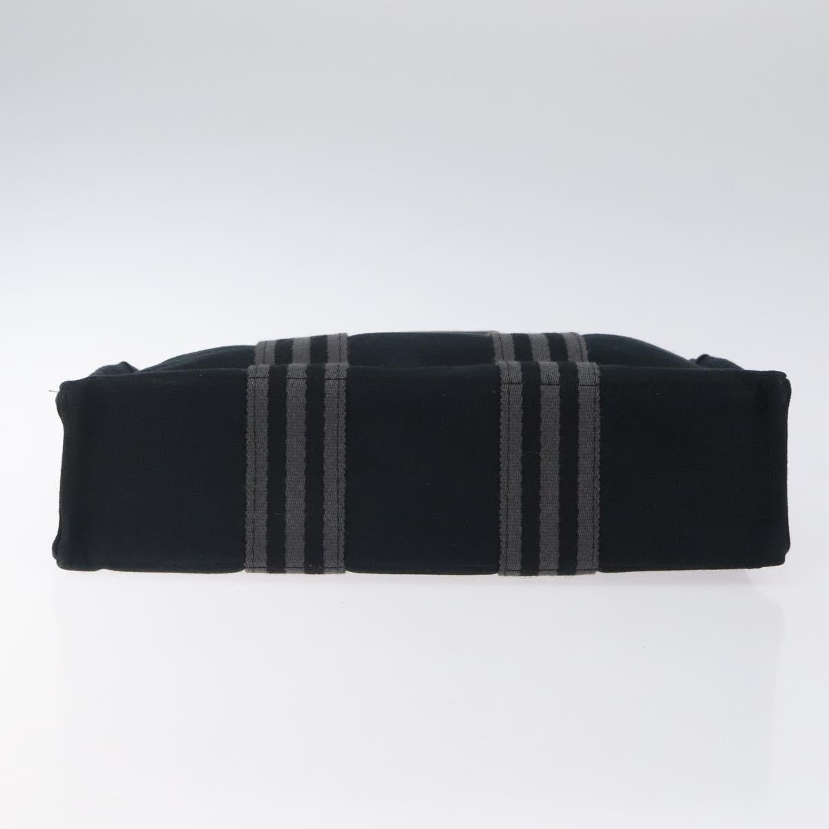 Hermes Fourre Tout Tote Canvas, BLACK, CANVAS, Tote bag