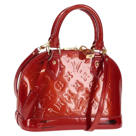 Louis Vuitton Alma Handbag Monogram Vernis, RED, PATENT_LEATHER, Handbag