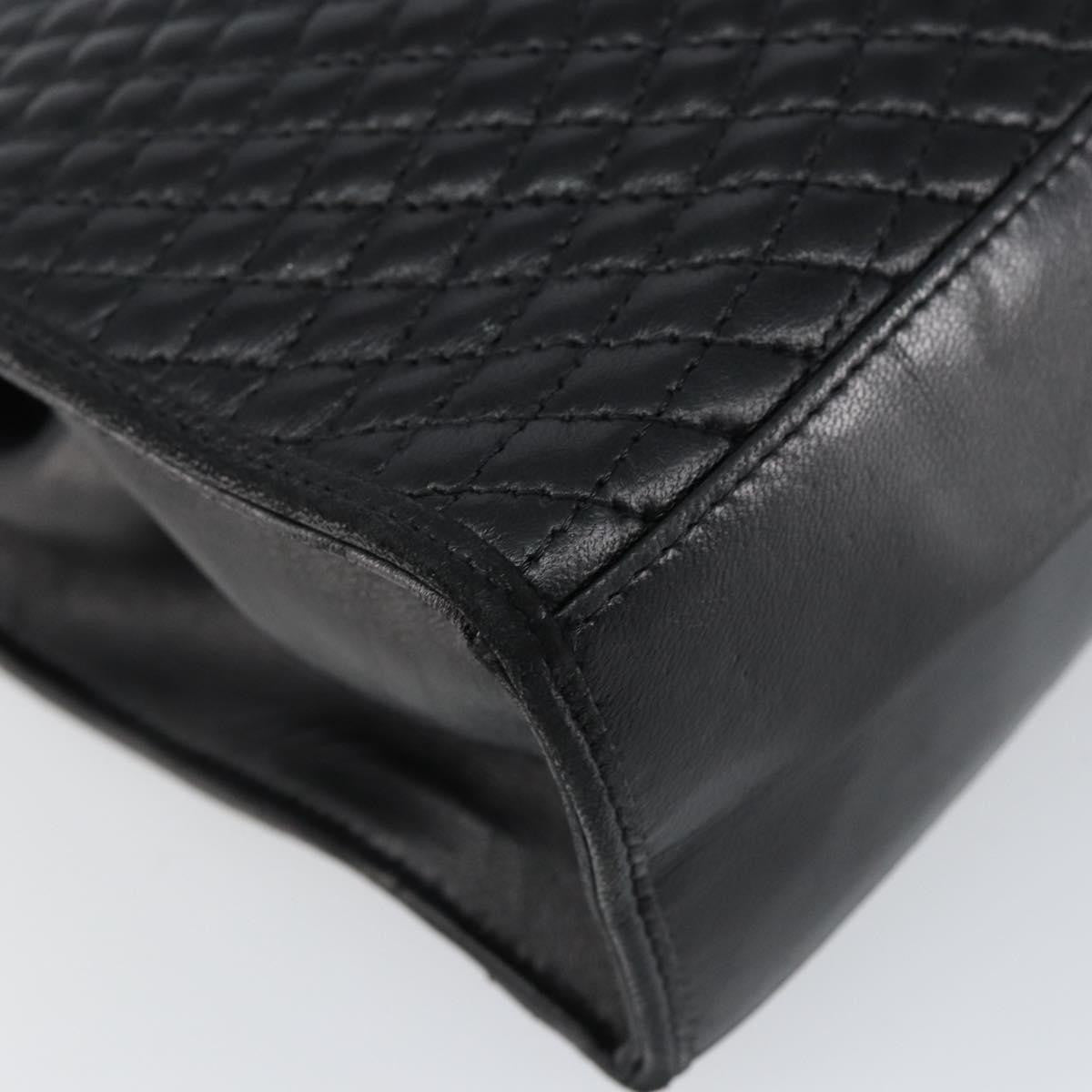 Bally Vintage Flap Handbag Quilted Leather, BLACK, LEATHER, Handbag