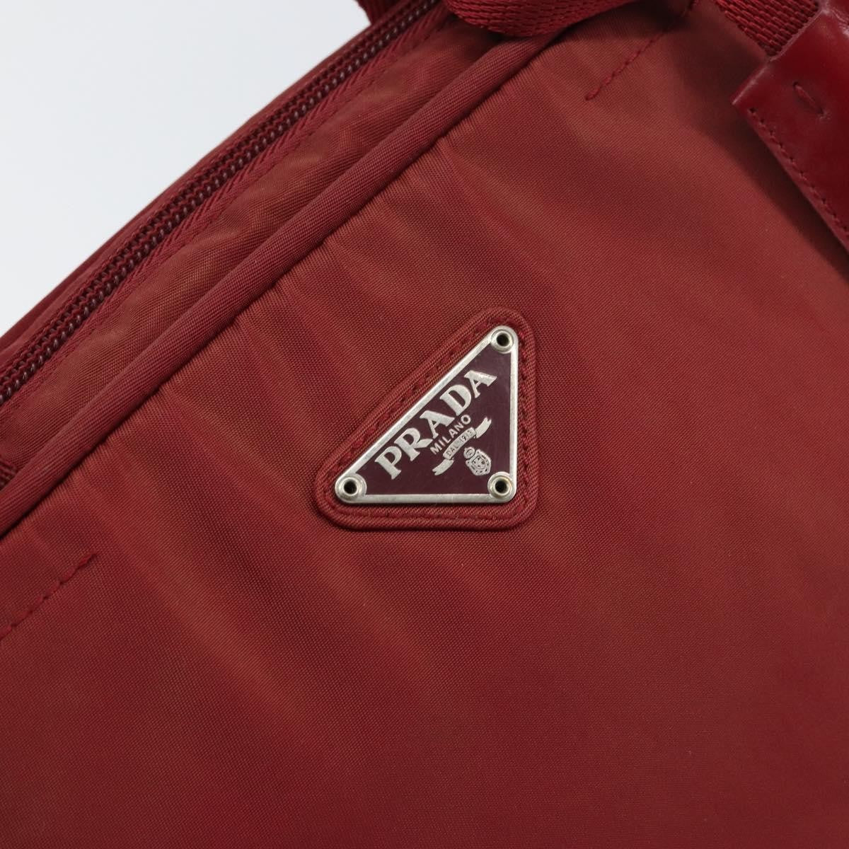 Prada Zip Around Tote Tessuto, RED, NYLON, Shoulder bag