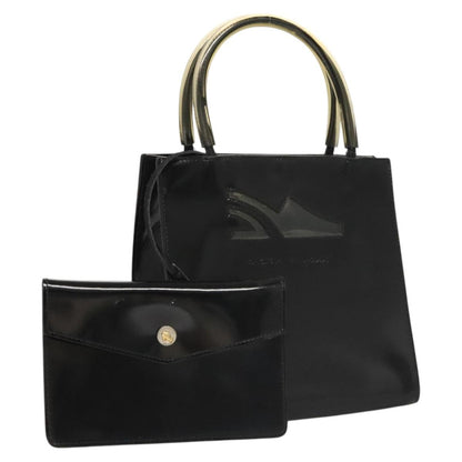 Salvatore Ferragamo Shopper Tote Patent Leather, BLACK, PATENT_LEATHER, Tote bag