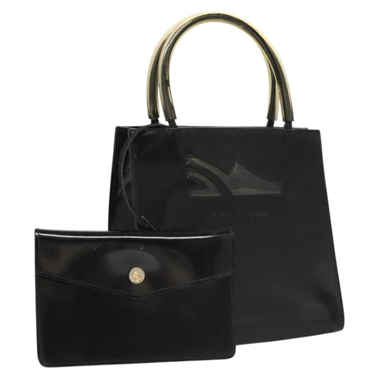 Salvatore Ferragamo Shopper Tote Patent Leather, BLACK, PATENT_LEATHER, Tote bag