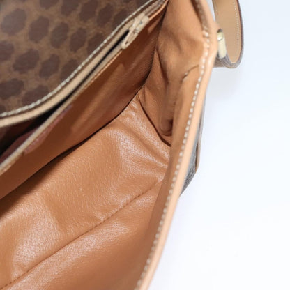 Celine Vintage Macadam Shoulder Bag Canvas and Leather, BROWN, CANVAS, Shoulder bag