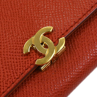Chanel Vintage CC Flap Wallet Leather, RED, LEATHER, Wallets