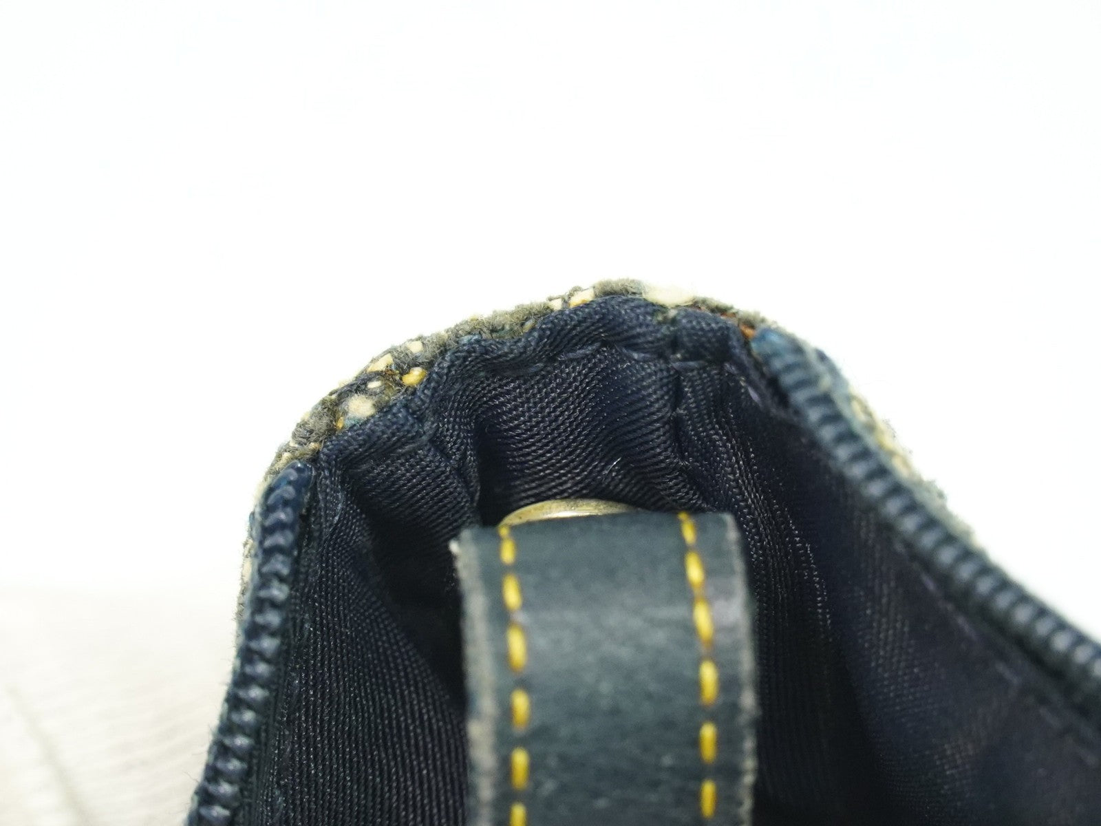 Christian Dior Vintage Saddle Zip Coin Purse Diorissimo Canvas, NAVY, CANVAS, Clutche & pouche