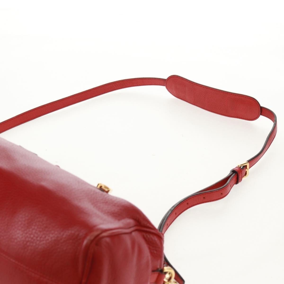Loewe Anagram handbag Leather, RED, LEATHER, Handbag