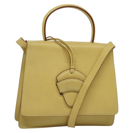Loewe Barcelona Shoulder Bag Leather, YELLOW, LEATHER, Shoulder bag