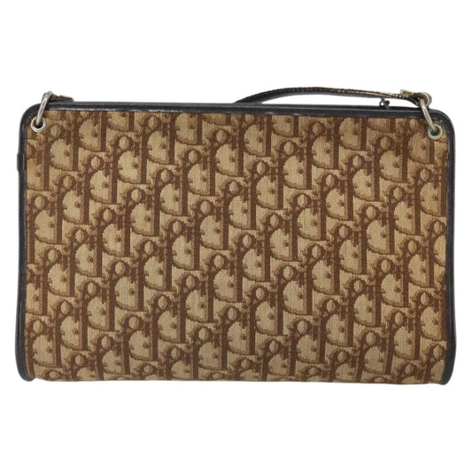 Christian Dior Vintage Trotter Shoulder Bag Canvas, BROWN, CANVAS, Shoulder bag