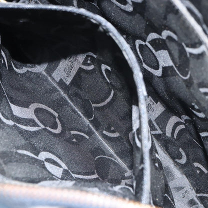 Salvatore Ferragamo Gancini handbag Leather, NAVY, LEATHER, Handbag