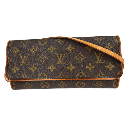 Louis Vuitton Twin Handbag Monogram Canvas, BROWN, CANVAS, Clutche & pouche