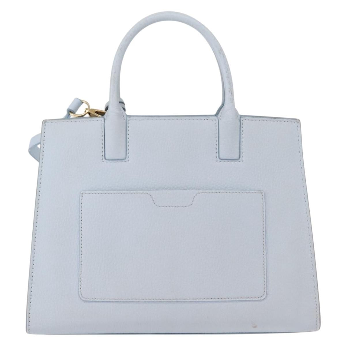 Burberry Frances Tote Leather, BLUE, LEATHER, Handbag