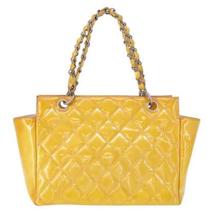 Chanel Vintage Petite Timeless Tote Quilted Patent, YELLOW, PATENT_LEATHER, Tote bag