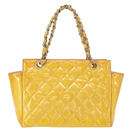 Chanel Vintage Petite Timeless Tote Quilted Patent, YELLOW, PATENT_LEATHER, Tote bag