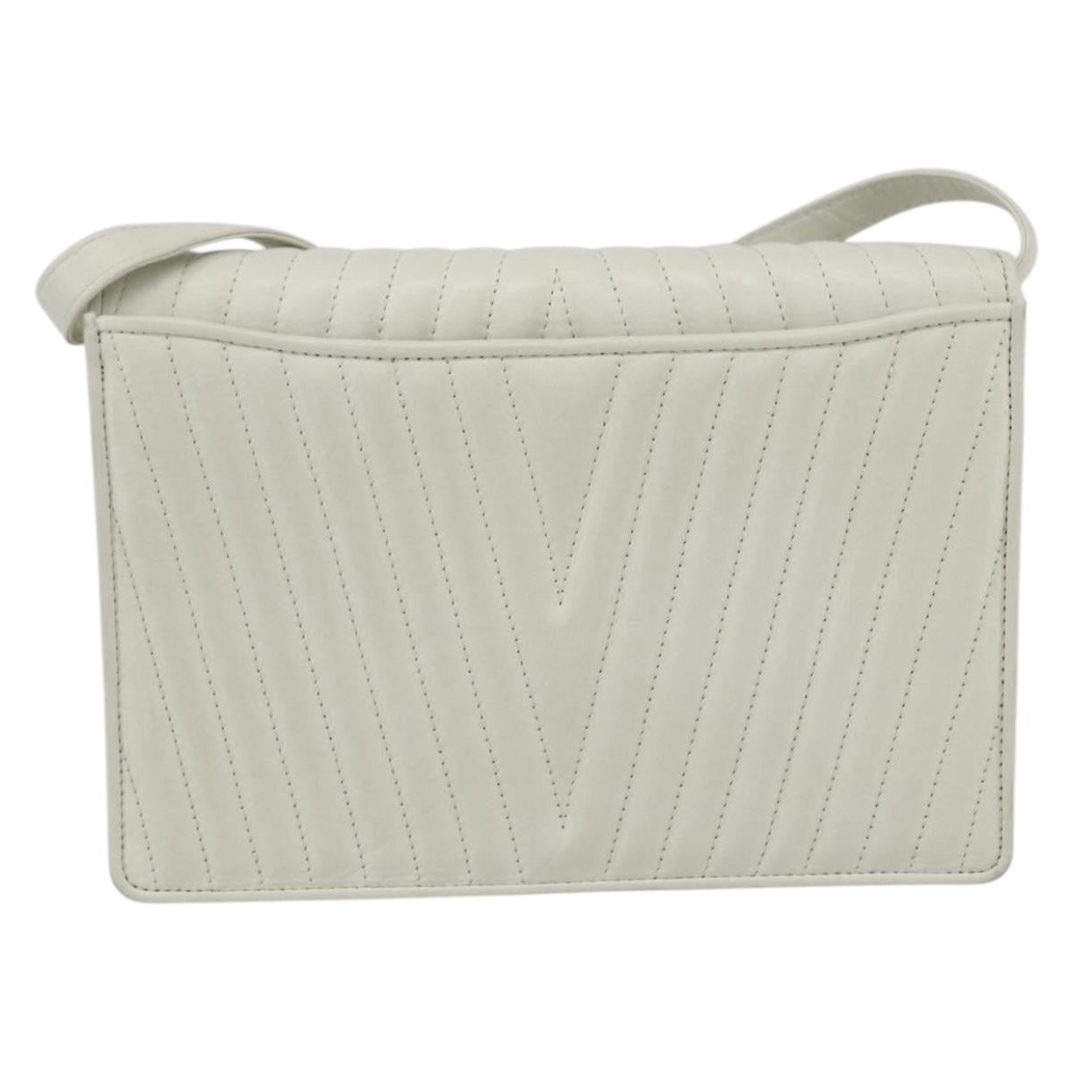 Valentino Garavani Vintage shoulder bag Leather, WHITE, LEATHER, Shoulder bag