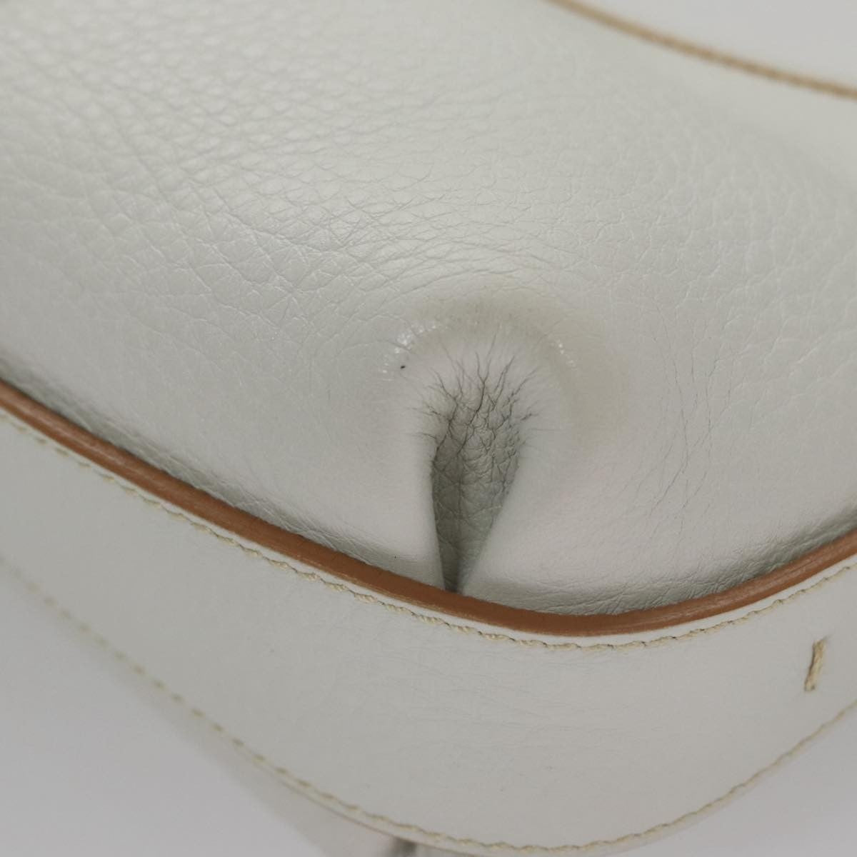 Salvatore Ferragamo Gancini Shoulder Bag Leather, WHITE, LEATHER, Shoulder bag