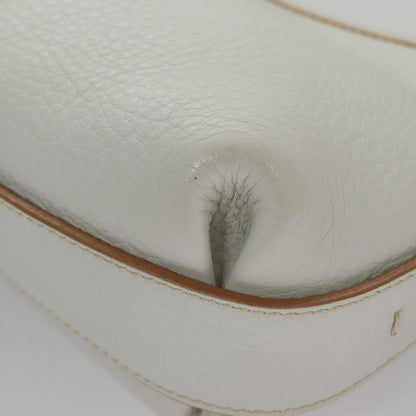 Salvatore Ferragamo Gancini Shoulder Bag Leather, WHITE, LEATHER, Shoulder bag