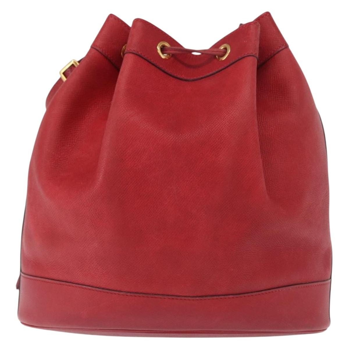 Hermes Market Handbag Leather, RED, LEATHER, Shoulder bag