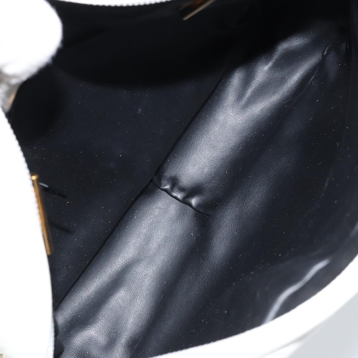 Bally Vintage Chain Shoulder Bag Quilted Leather, WHITE, LEATHER, Shoulder bag