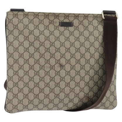 Gucci Zip Top Messenger Bag GG Coated Canvas, BEIGE, CANVAS, Shoulder bag