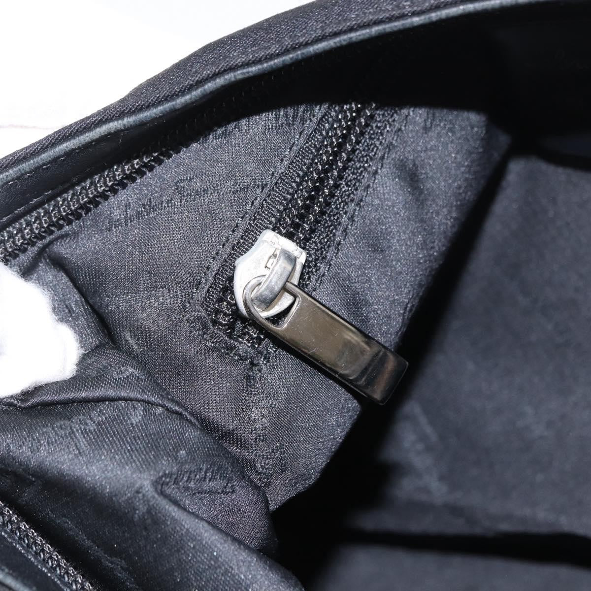 Salvatore Ferragamo Vala Shoulder Bag Nylon, BLACK, NYLON, Shoulder bag