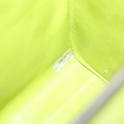 Chanel Vintage Metal Box Bag Quilted Lambskin, YELLOW, LEATHER, Handbag