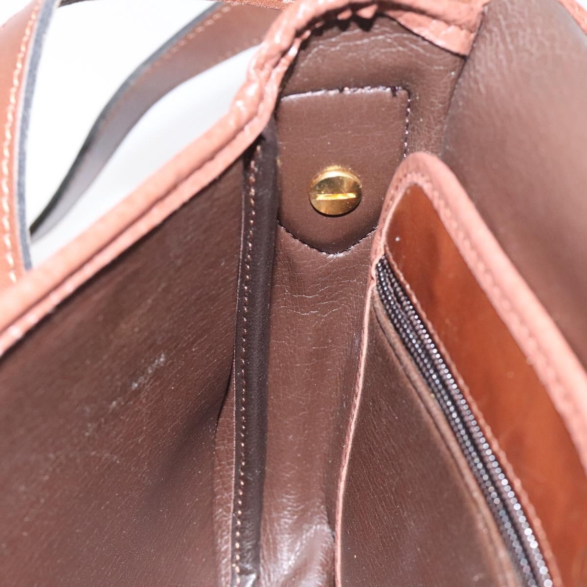 Christian Dior Vintage Shoulder Bag Leather, BROWN, LEATHER, Shoulder bag