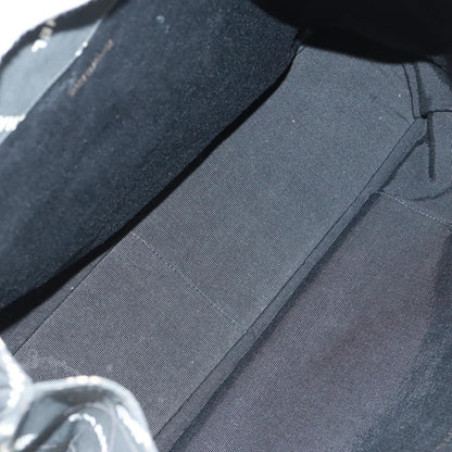 Chanel Logo Shopping Tote Quilted Printed Canvas, BLACK, CANVAS, Tote bag