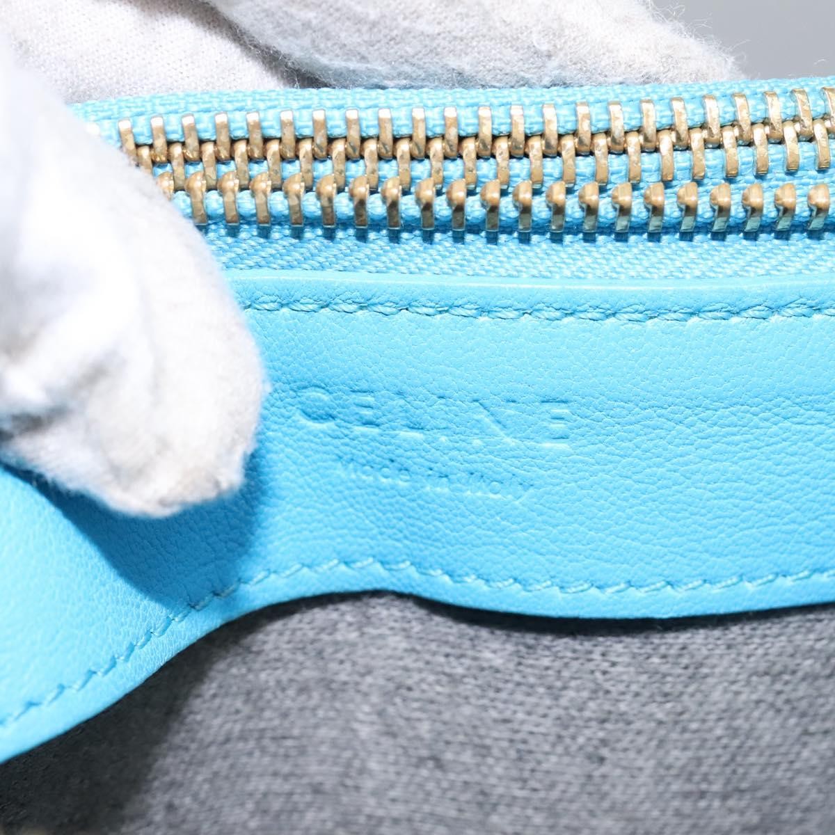 Celine Trio Crossbody Bag Leather, BLUE, LEATHER, Crossbody bag