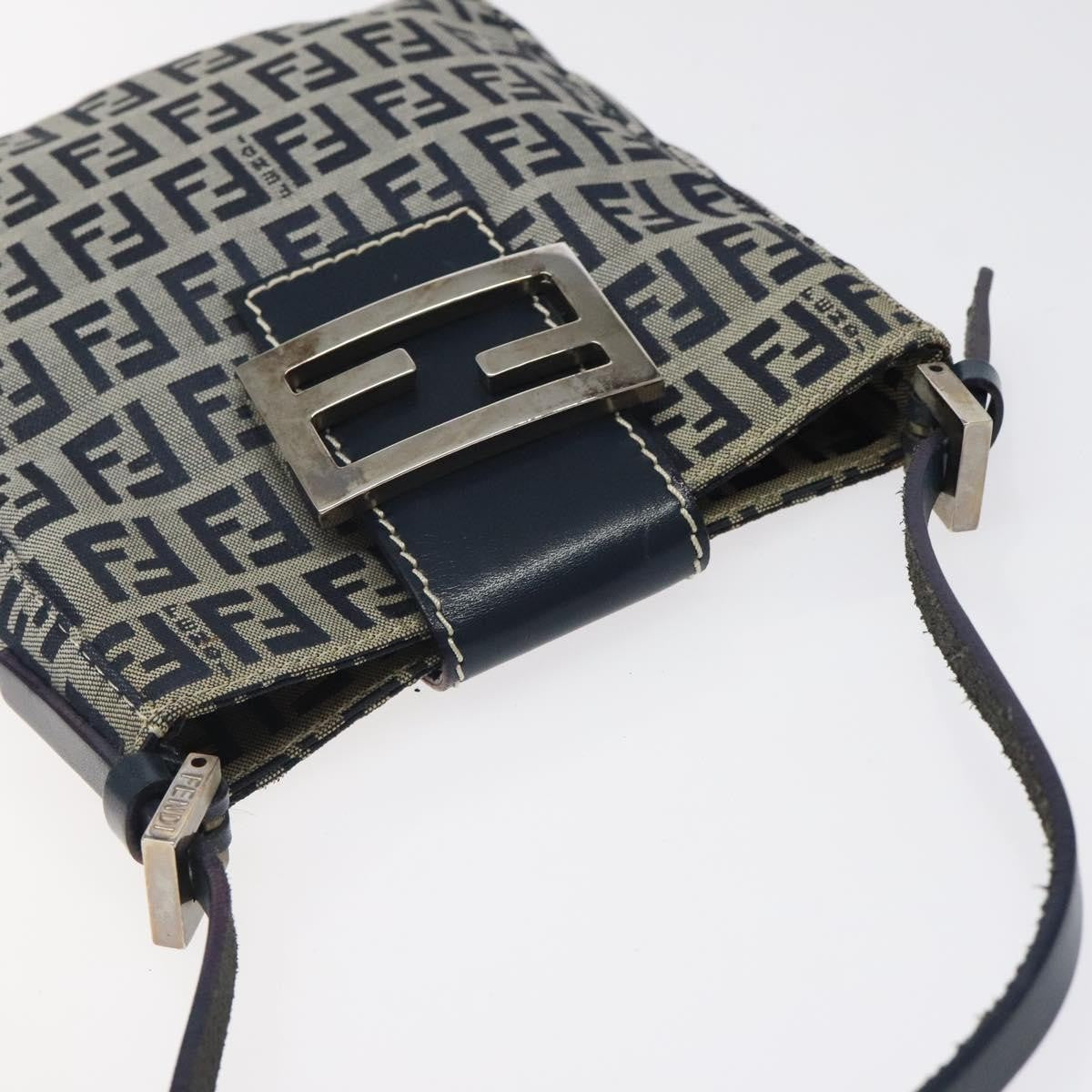 Fendi Vintage Shoulder Bag Zucca Canvas, NAVY, CANVAS, Shoulder bag